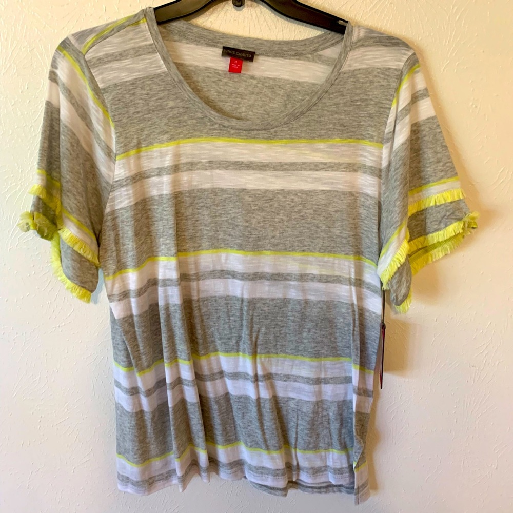Vince Camuto Women’s T-shirt with Fringe Detail, NWT